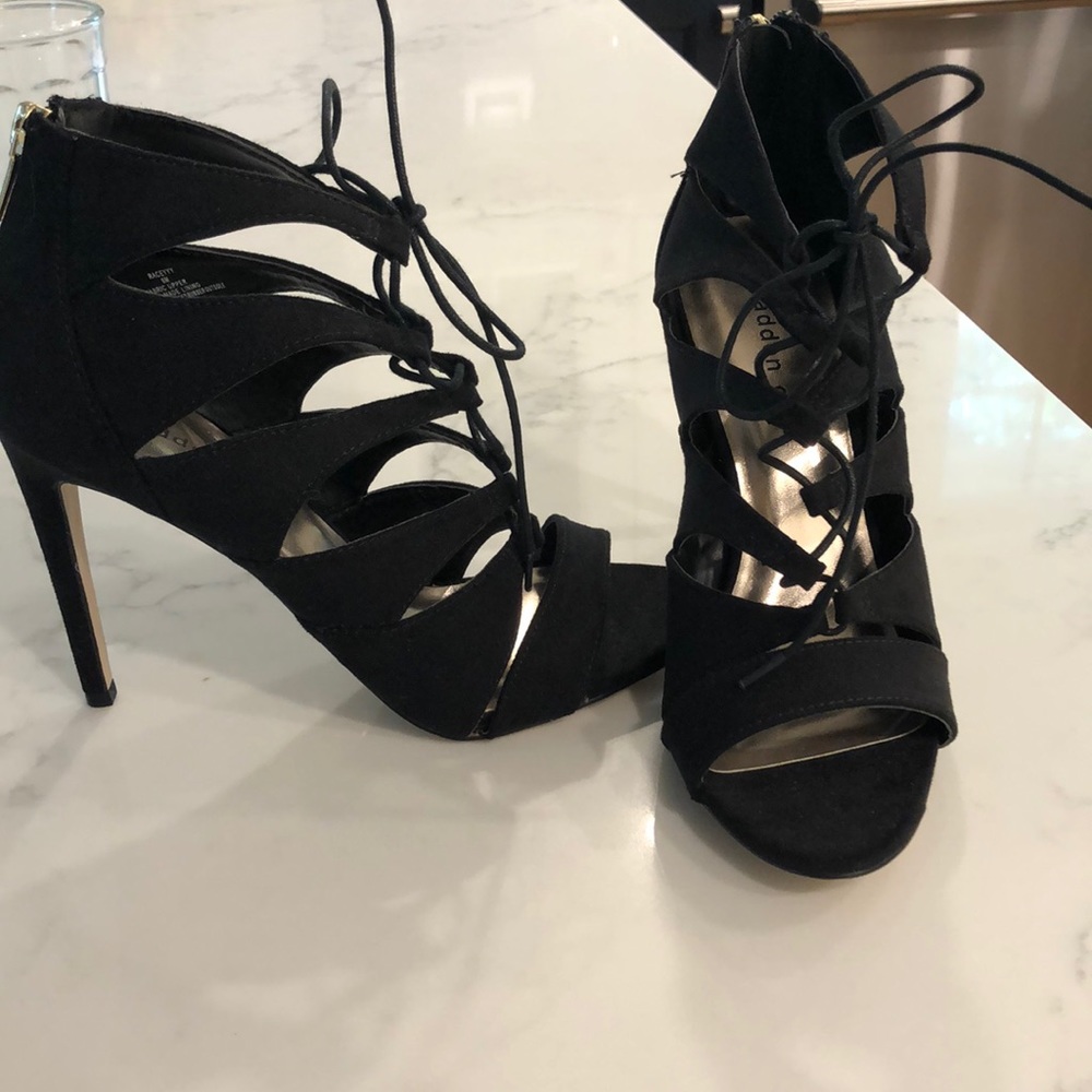 Madden Girl black lace up heels size 9